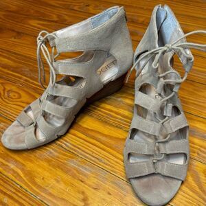 Sole Society Freyaa Lace‎ Up Wedge Sandals Size 8.5